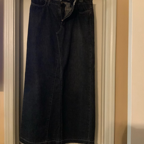 033 Long denim maxi long Express skirt with front and back pockets - Picture 5 of 7